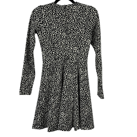 Mara Hoffman Sz S Women's Black White Spotted Fit and Flare Long Sleeve Dress - Picture 6 of 12